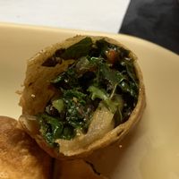 Closeup of egg roll  at Mantra Kitchen in Houston