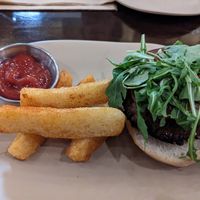 Grand Puebla with side of yucca fries at Mantra Kitchen in Houston