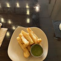 Yucca fries (not alot couldn’t imagine it being a shareable outside of tasting)  at Mantra Kitchen in Houston