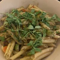 Rasta pasta - spicy but still good   at Mantra Kitchen in Houston