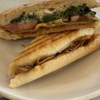Hot Pepper, spinach, & provolone panini  at Coco Bistro & Bar in Chapel Hill