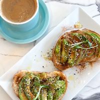 Cortado & avocado toast  at Coco Bistro & Bar in Chapel Hill