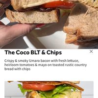 BLT - what I recieved vs the photo when I ordered   at Coco Bistro & Bar in Chapel Hill