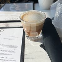 Oat milk cortado.  at Coco Bistro & Bar in Chapel Hill