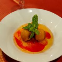 Gulub.  Fresh mint. Mango and rose from Sri Lanka at SP Restaurant in Bourges