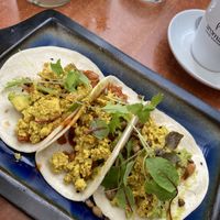 Vegan breakfast tacos  at White Fusion Cafe in Scarborough