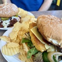 Charleston Chick’n sandwich with mushroom  at The Loopy Leaf in Charleston