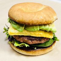 Sunrise breakfast burger   at The Loopy Leaf in Charleston