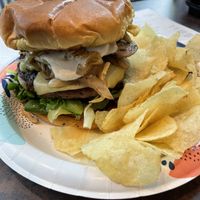 Mountaineer Big Fat Burger  at The Loopy Leaf in Charleston