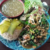 Vegan plate at Vegan Way in Pokhara