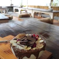 Cacao and peanut butter bowl at Vegan Way in Pokhara