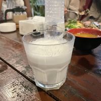 Homemade hemp milk  at Vegan Way in Pokhara