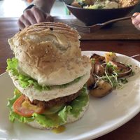 Vegan bean burger  at Vegan Way in Pokhara