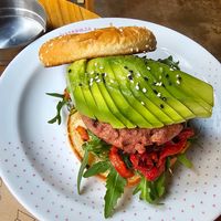 Vege burger at Kafeterija Batutova in Belgrade