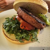 Vegan burger at Kafeterija Batutova in Belgrade