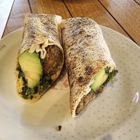 Tortila falafel wrap at Kafeterija Batutova in Belgrade