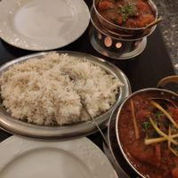 Vegan vegetable dishes with rice at Royal Punjab in Leverkusen