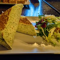 Falafel & chutney wrap at Finsley Gate Wharf in Burnley