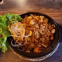 Nasigoreng: fried rice with tofu, vegetables and cashews. at My Hao in Nuremberg