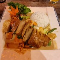 Vegan "duck" with vegetables and rice. at My Hao in Nuremberg