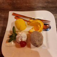 Japanese mochi as dessert. at My Hao in Nuremberg