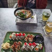 Beef noodle soup and three kinds of sushi at My Hao in Nuremberg