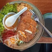 Udon pasta with vegan pork at My Hao in Nuremberg