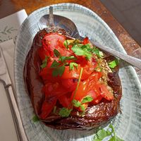 Baked eggplant without feta at The Rouga in Thessaloniki