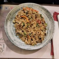 Rice noodle dish at The Rouga in Thessaloniki