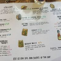 the menu in english at Magic Kitchen in Athens