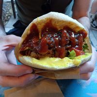 Seitan burger. at Magic Kitchen in Athens