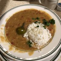 White beans and rice nice nice with spice   at Gumbo Shop in New Orleans