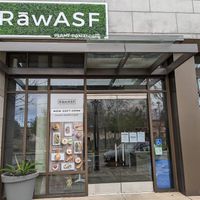 Entrance from street. There's limited street parking with electric chargers at RawASF in Fremont