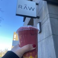 Aesthetic Photograph with RAW Signage and Collagen Fuel Pink Drink 💕 - Before Tasting It  at RawASF in Fremont
