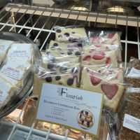 The cheesecake bars are made with cashews, almonds, and lemon!  at Roots Cafe in Millcreek
