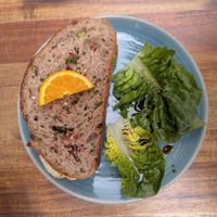 Vegan sandwich with hummus and avocado at 20 Grams in Copenhagen