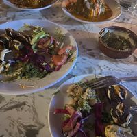 All vegan - disco cauliflower, houmous, falafel sharing platter at Maray - Dockside in Liverpool