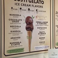 Ice cream flavors at Grezzo Raw Chocolate in Rome