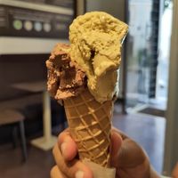 Salted caramel + Lemon cream and tumeric at Grezzo Raw Chocolate in Rome