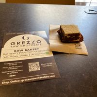 Small, pricey, but delicious brownie at Grezzo Raw Chocolate in Rome