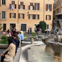 Piazza where Grezzo is found (entrance is in the right-hand corner of this photo). at Grezzo Raw Chocolate in Rome