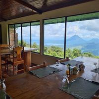 Enjoy the food and spectacular view! at Vista Verde Lodge in Monteverde