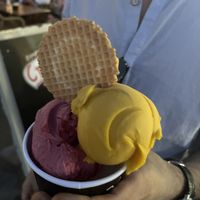 Wafer veggie not vegan   at DaVinci Gelato in Mykonos