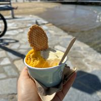 mango and passionfruit  at DaVinci Gelato in Mykonos