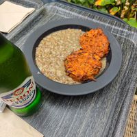 Pakora and lentils at The Planteen in Budapest