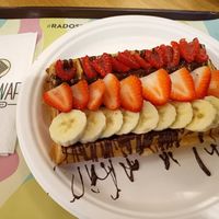Vegan waffle with toppings of choice at Waf-Waf - Palladium in Prague
