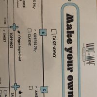 Vegan ingredients mark at Waf-Waf - Palladium in Prague