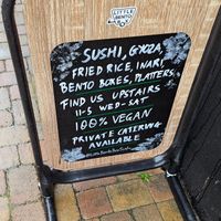 sign at street level at Little Bento Box in Worcester