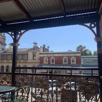 View from the upstairs deck  at Beechworth Bakery in Beechworth