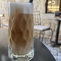 Iced latte with oat milk   at Tinel Speciality Coffee Shop in Trogir
